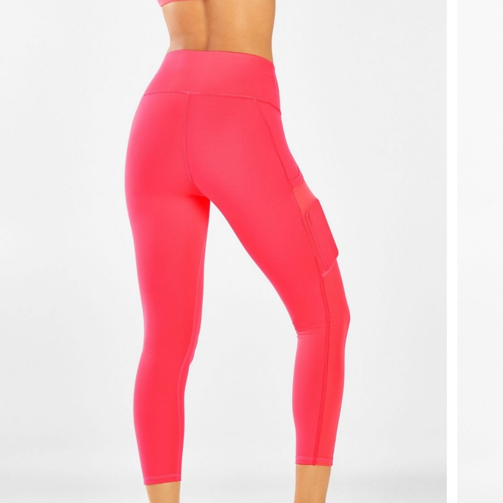 Fabletics Hot Pink Mila Pocket On-The-Go PowerHold High-Waisted Capri XL NWT - Picture 7 of 9